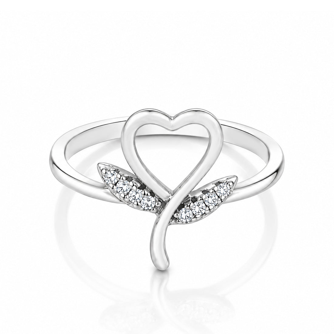 Romantic Heart Flourish 925 Sterling Silver Ring