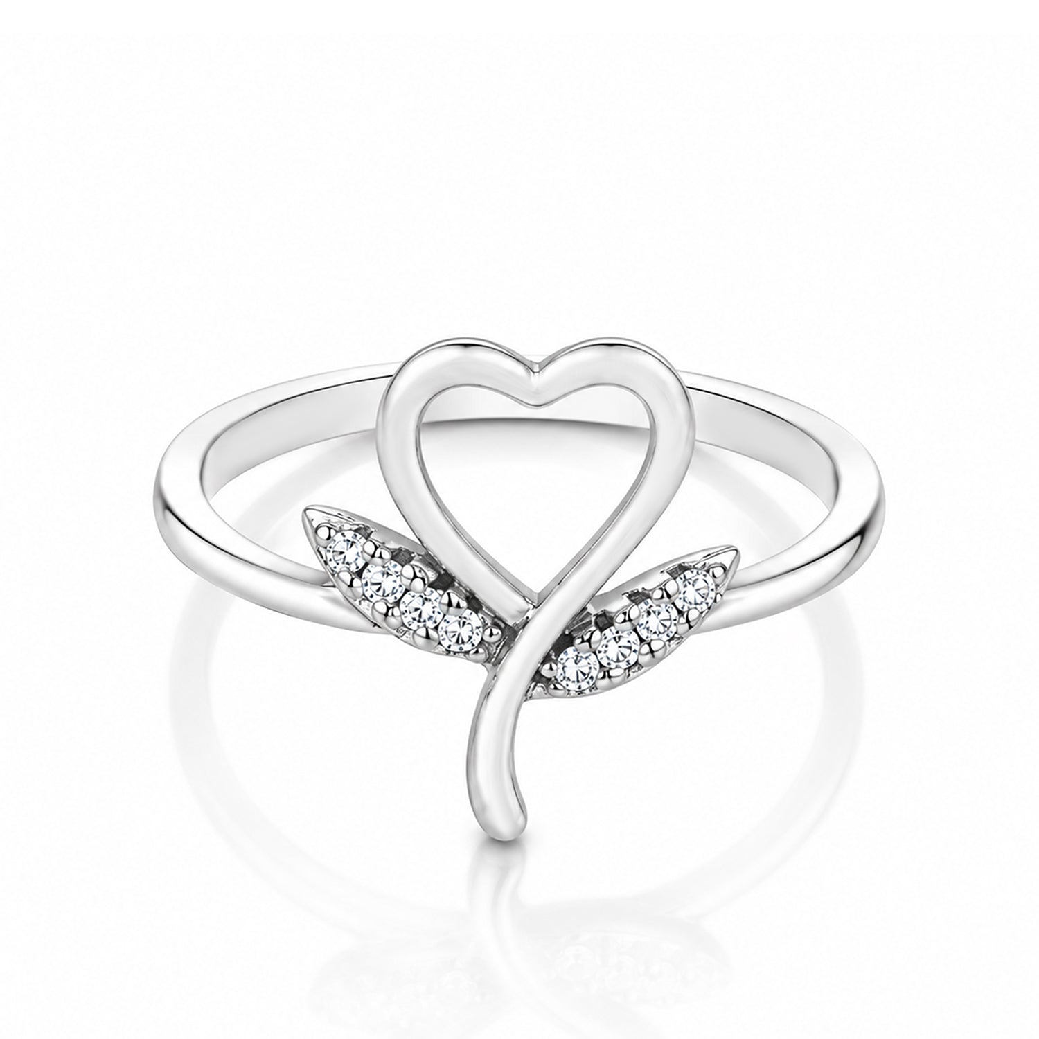 Romantic Heart Flourish 925 Sterling Silver Ring