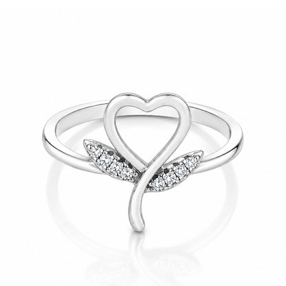 Romantic Heart Flourish 925 Sterling Silver Ring