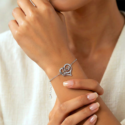 Romantic Sparkling Floating Promise Silver Bracelet