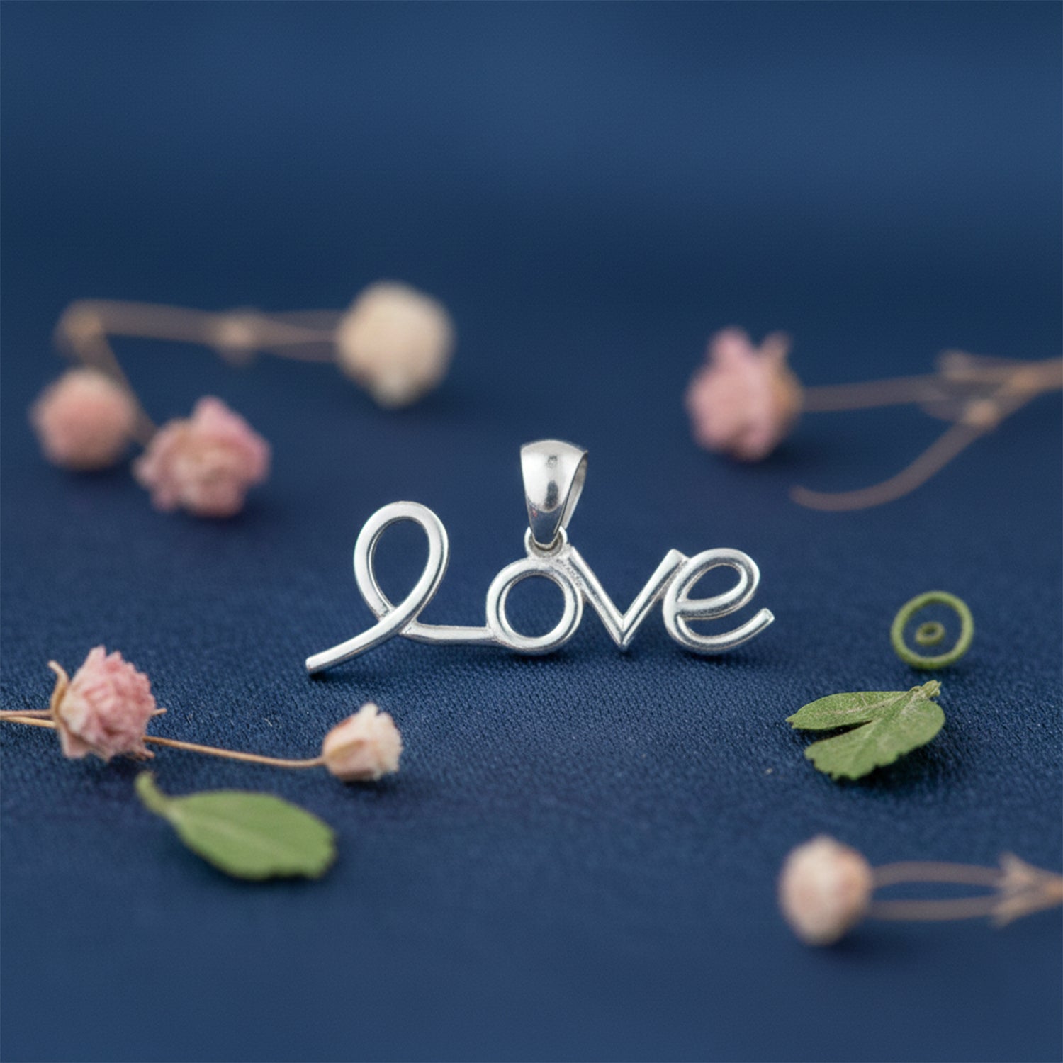 Romantic Cursive Love Statement 925 Sterling Silver Pendant for women