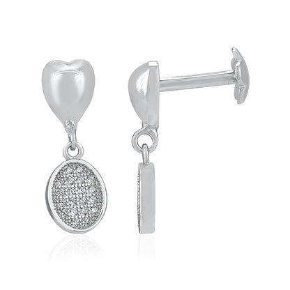 Romantic Heart Drop 925 Sterling Silver Earrings for Women