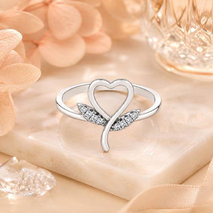 Romantic Heart Flourish 925 Sterling Silver Ring