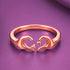 Romantic Rose Gold Heart Hands Sterling Silver Ring