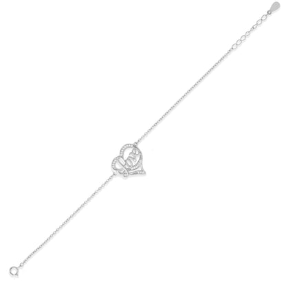 Romantic Sparkling Floating Promise Silver Bracelet