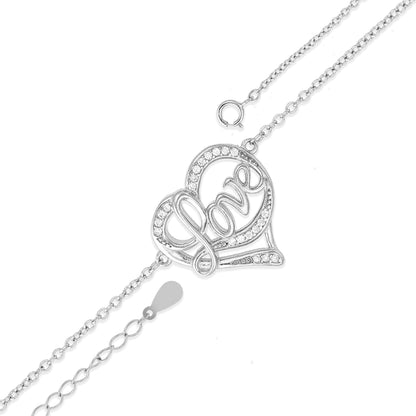 Romantic Sparkling Floating Promise Silver Bracelet