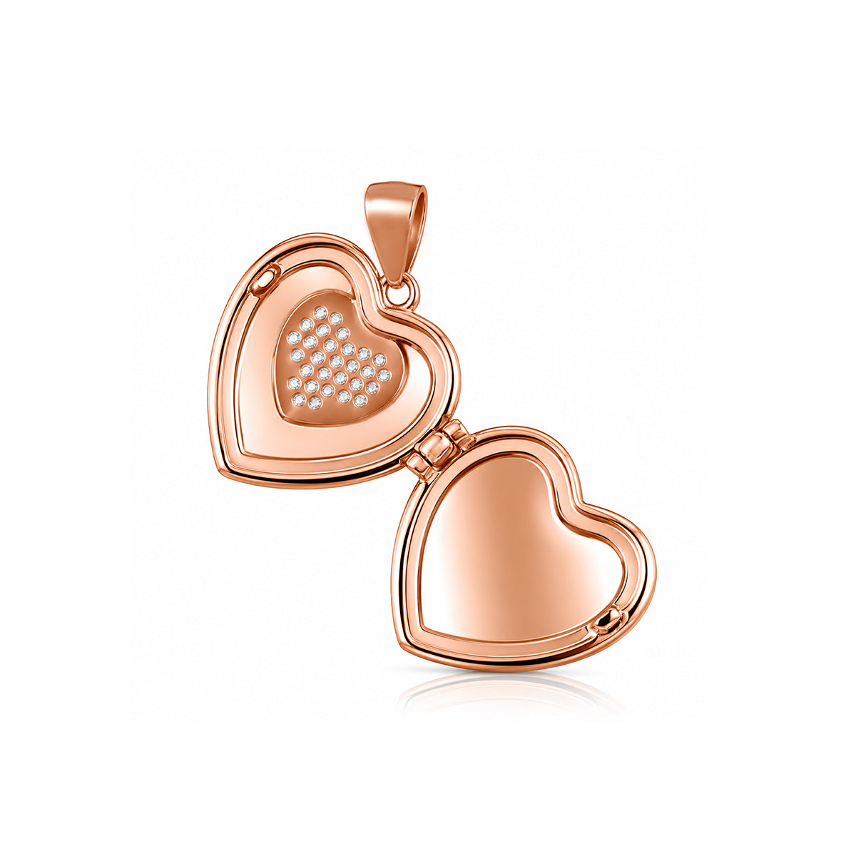 Rosé Heart Sparkle Silver Pendant
