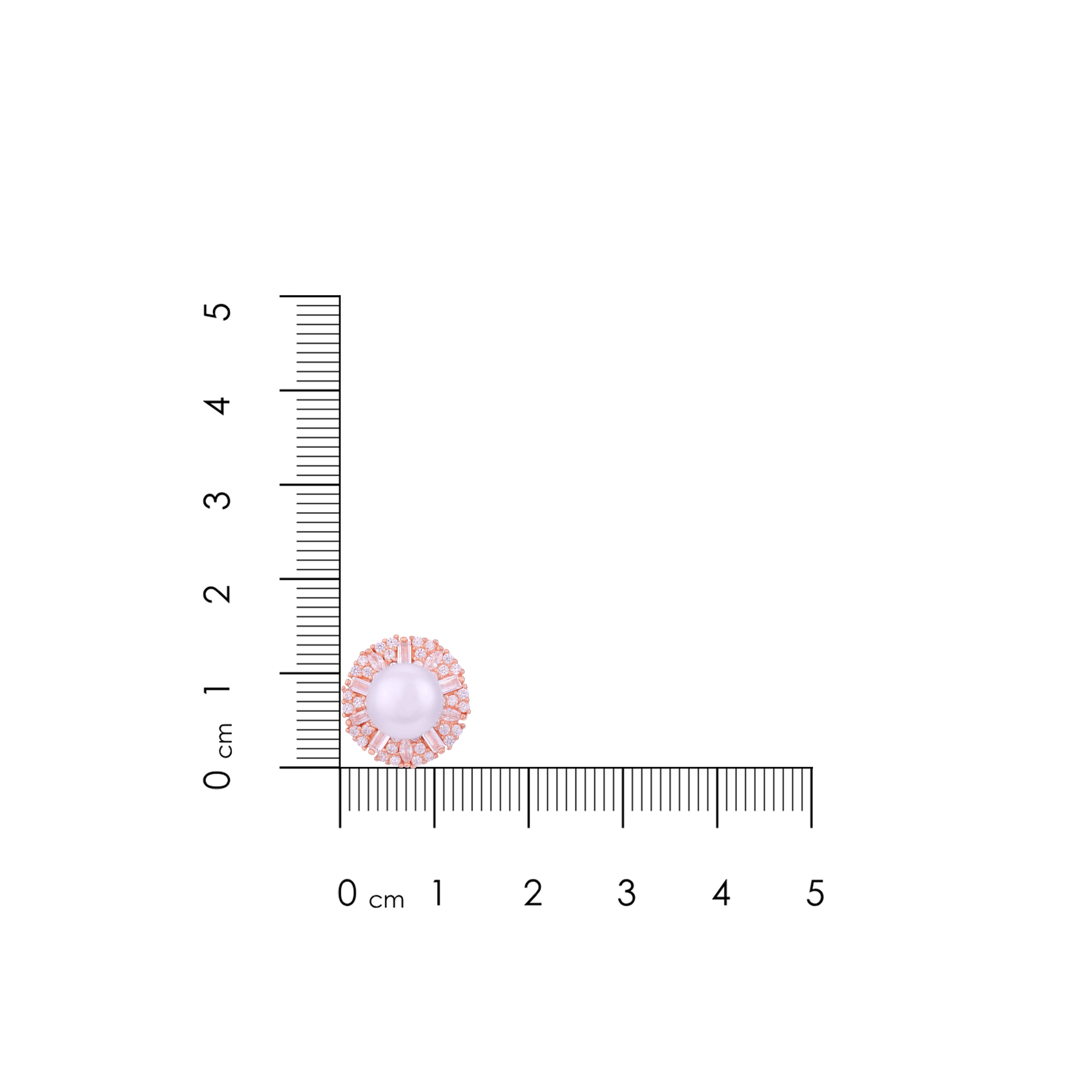 Rose Gold 925 Sterling Silver White Pearl Stud for Women