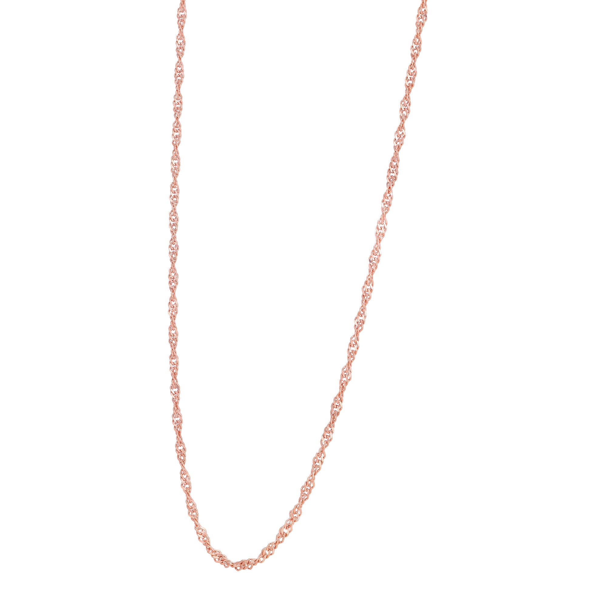 Rose Gold Rope Chain Silver Necklace