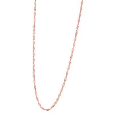 Rose Gold Rope Chain Silver Necklace
