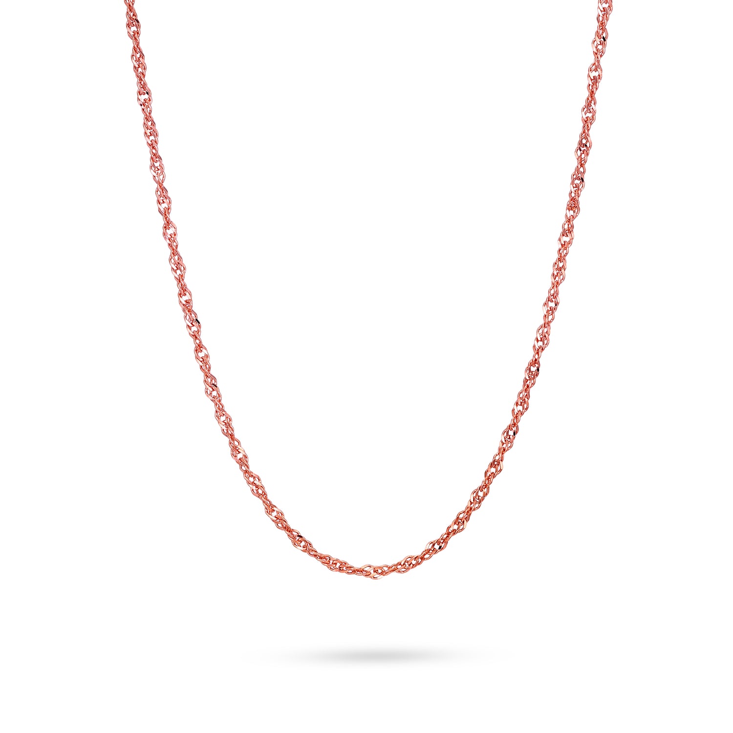 Rose Gold Twisted Rope 925 Sterling Silver Chain for women