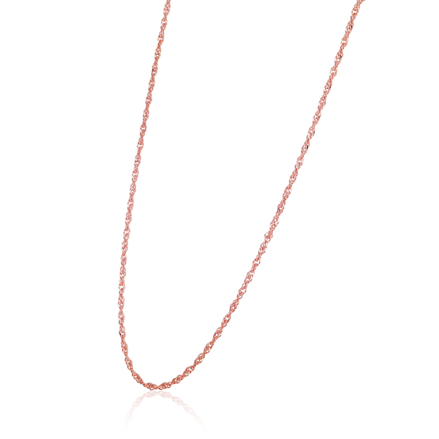 Rose Gold Twisted Rope 925 Sterling Silver Chain for women