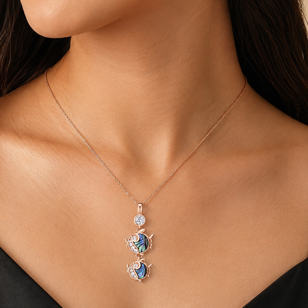 Rose Gold Double Fish Silver Pendant