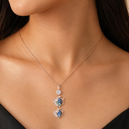 Rose Gold Double Fish Silver Pendant