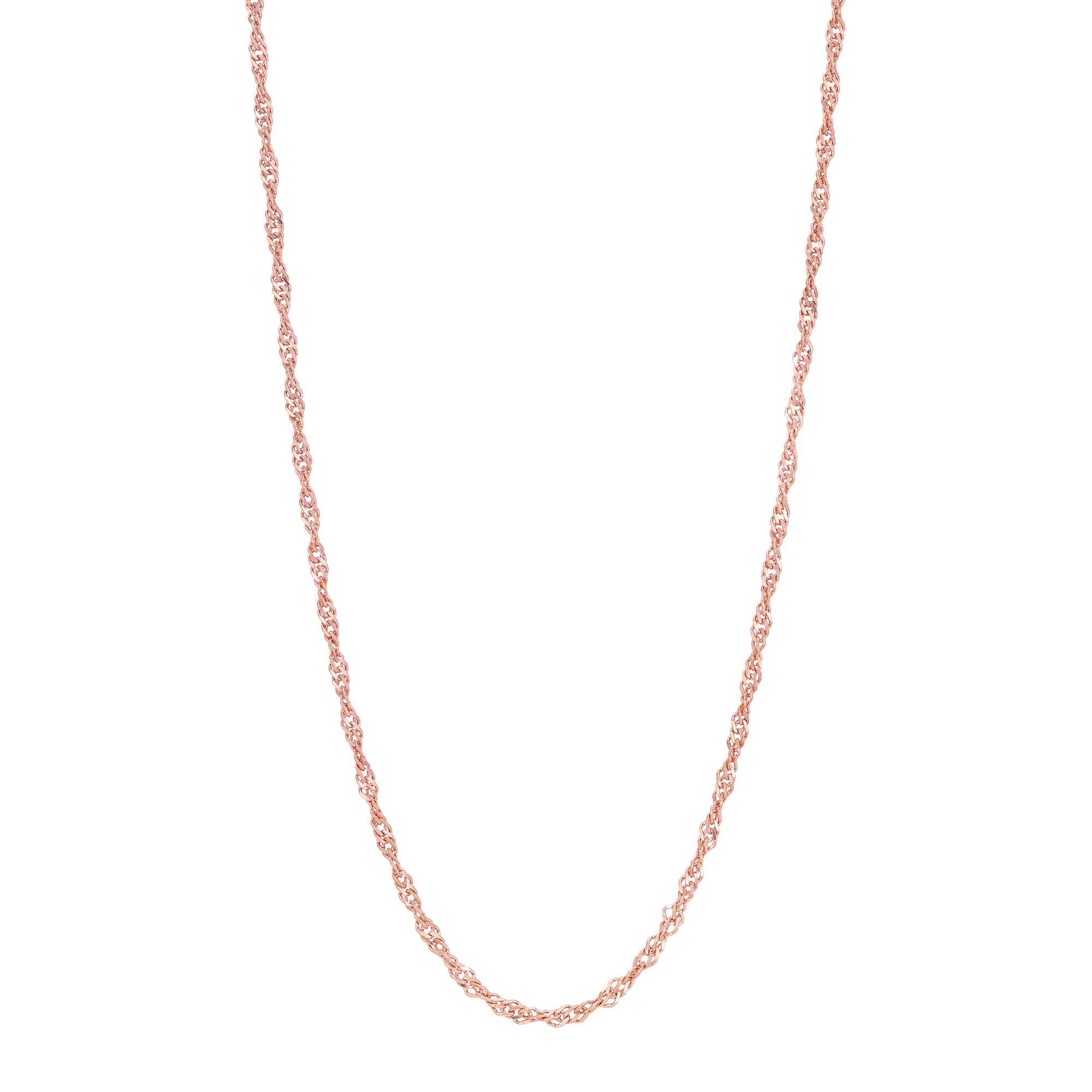 Rose Gold Rope Chain Silver Necklace