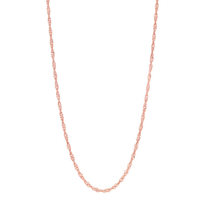 Rose Gold Rope Chain Silver Necklace