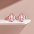 Rose Tinted Clover Flower Rhodium Plated Studs