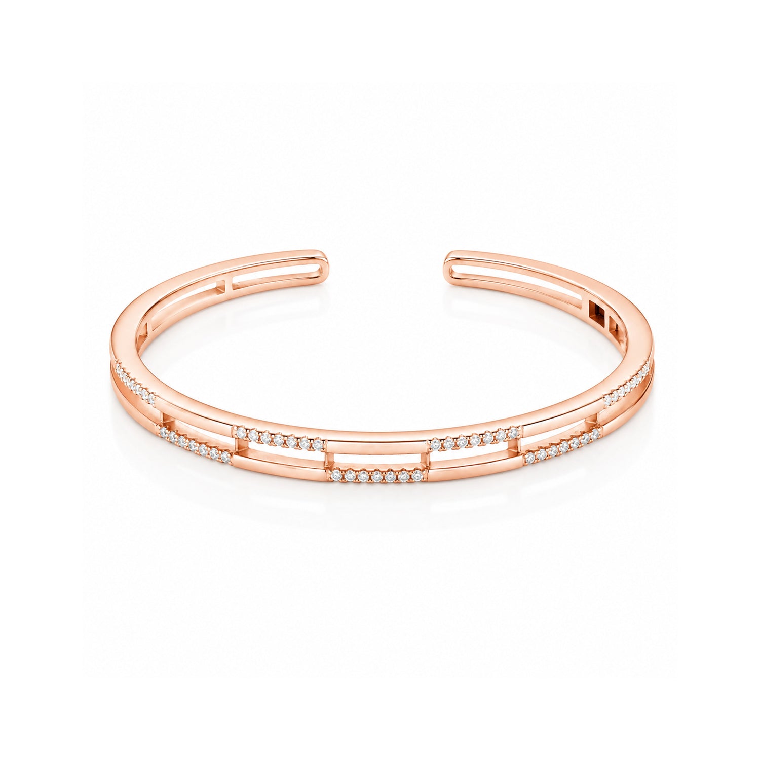 Rosé Elegance 925 Sterling Silver Crystal Accent Kada