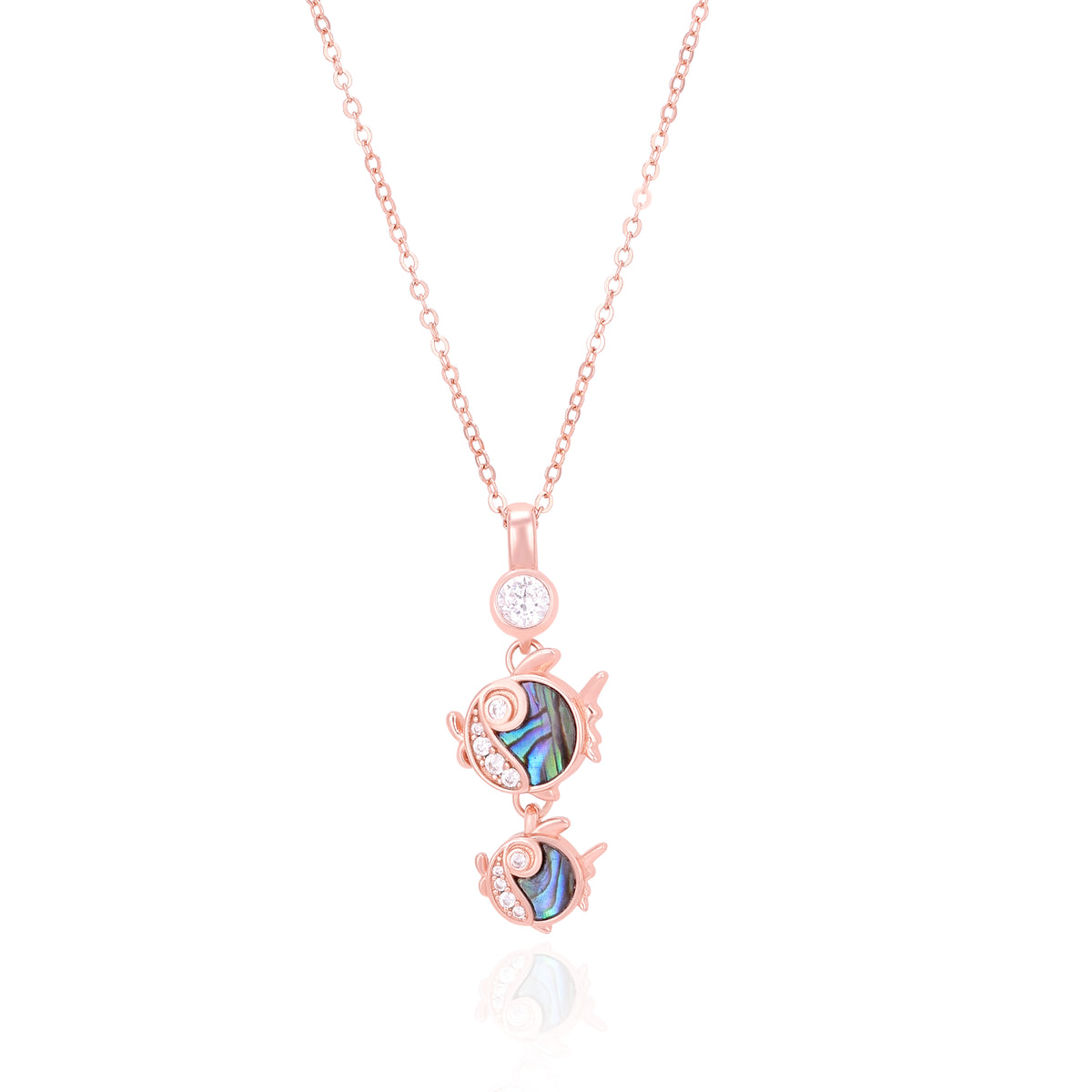 Rose Gold Double Fish Silver Pendant