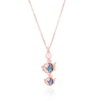 Rose Gold Double Fish Silver Pendant