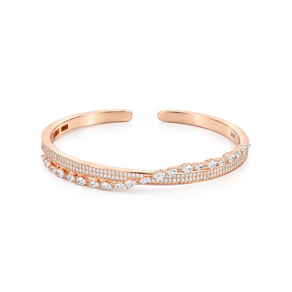 Rose Gold Interlocking Wave Sterling Silver Kada