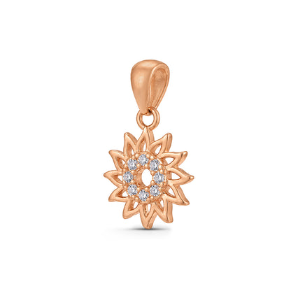 Rose Gold Sunburst Sterling Silver Pendant