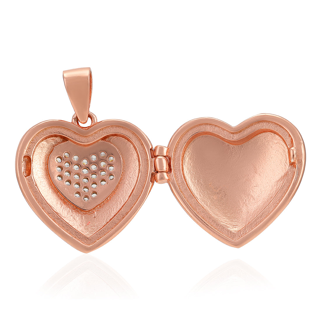 Rose Gold Plated 925 Delicate Stone Locket Pendants 
