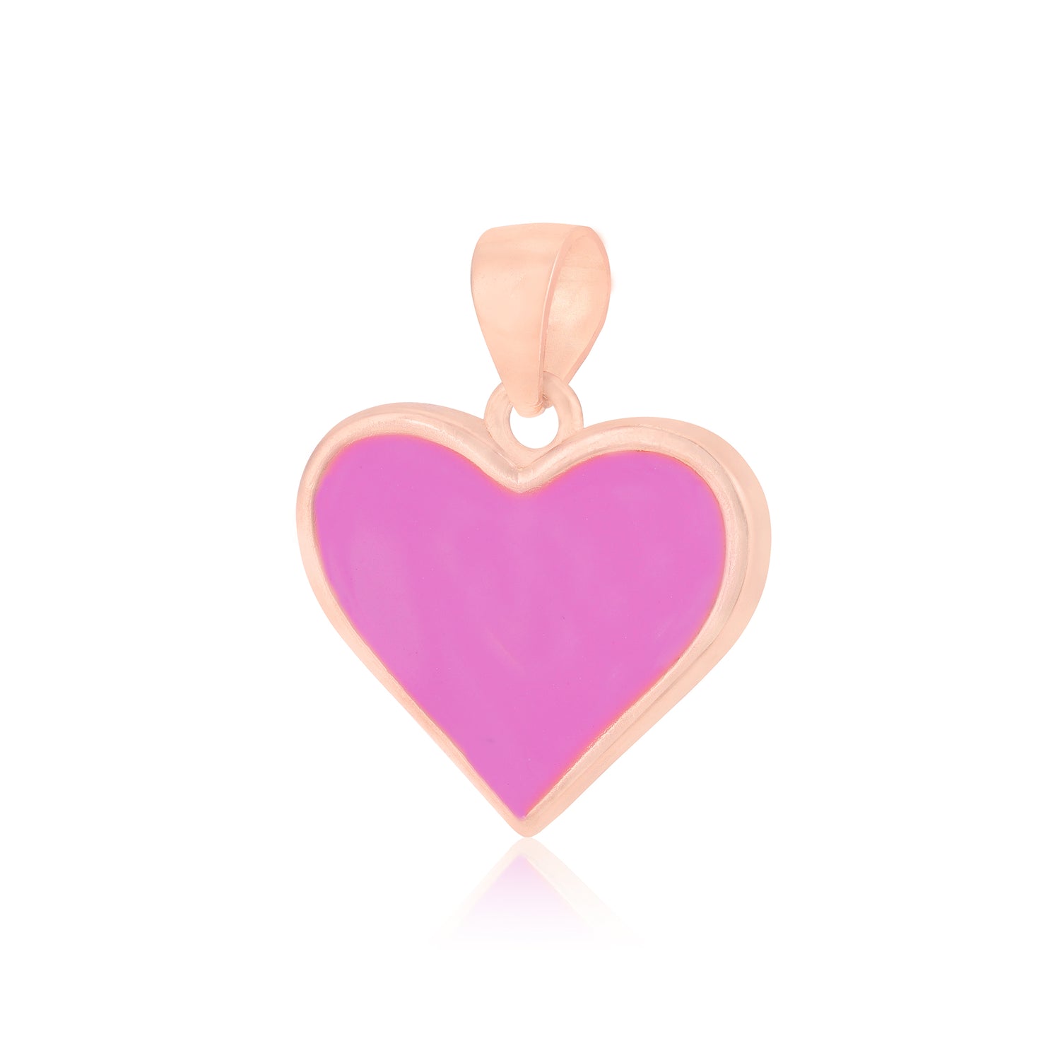 Rose Gold Plated 925 Pink Enamel Heart Pendants