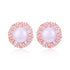 Rose Gold 925 Sterling Silver White Pearl Stud for Women