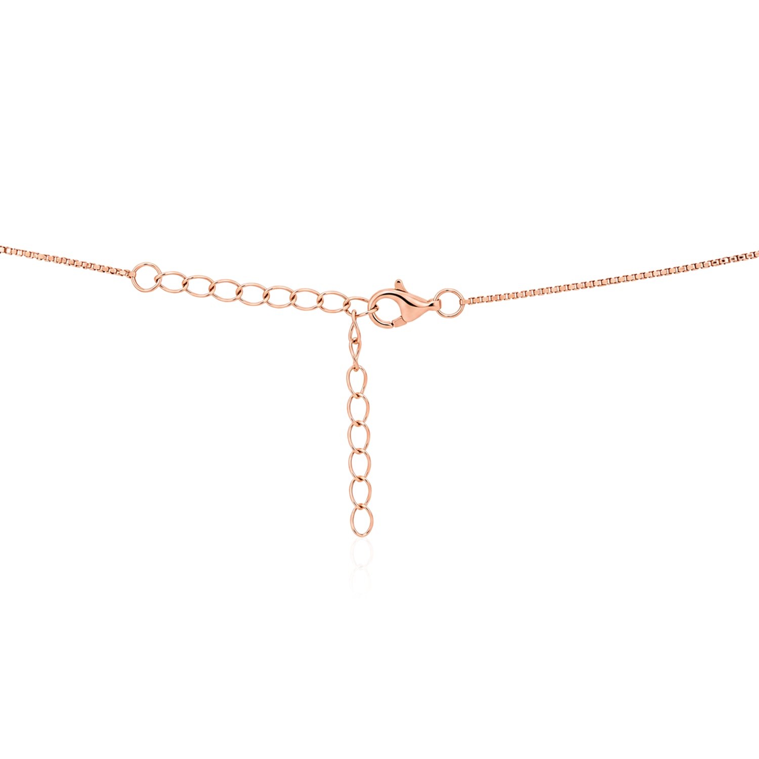 Rose Gold Blossom Oval 925 Sterling Silver Chain Pendant