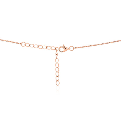 Rose Gold Blossom Oval 925 Sterling Silver Chain Pendant