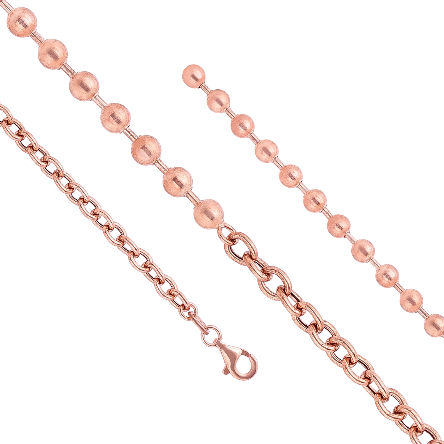 Rose Gold Bubble Link Elegance 925 Sterling Silver Bracelet for women
