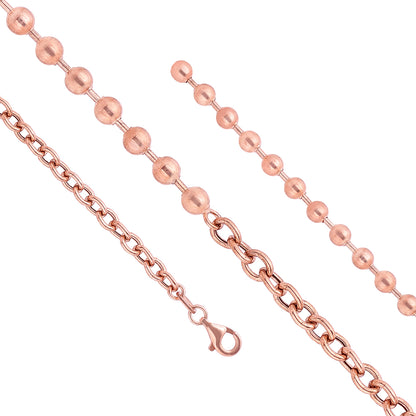 Rose Gold Bubble Link Elegance 925 Sterling Silver Bracelet for women
