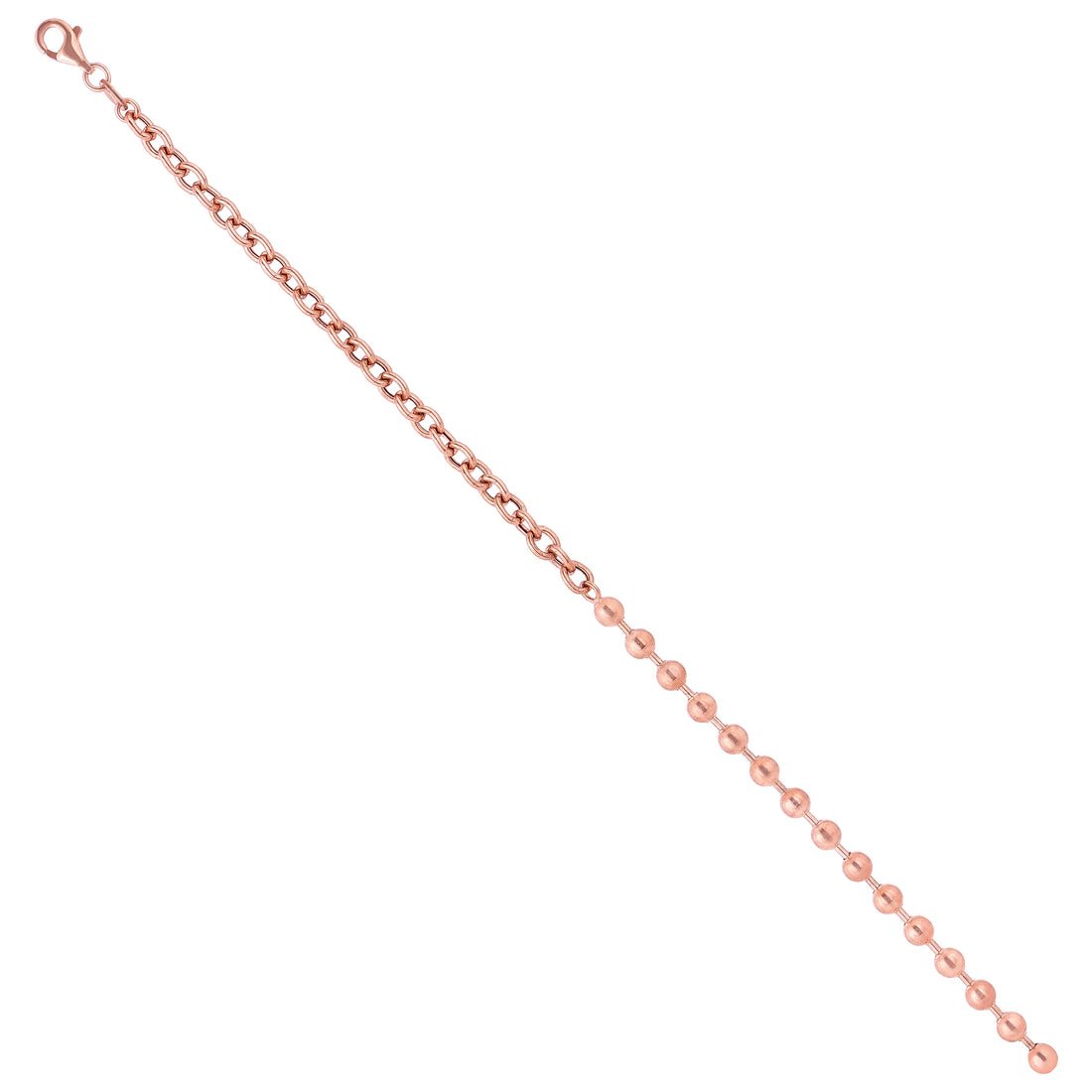 Rose Gold Bubble Link Elegance 925 Sterling Silver Bracelet for women
