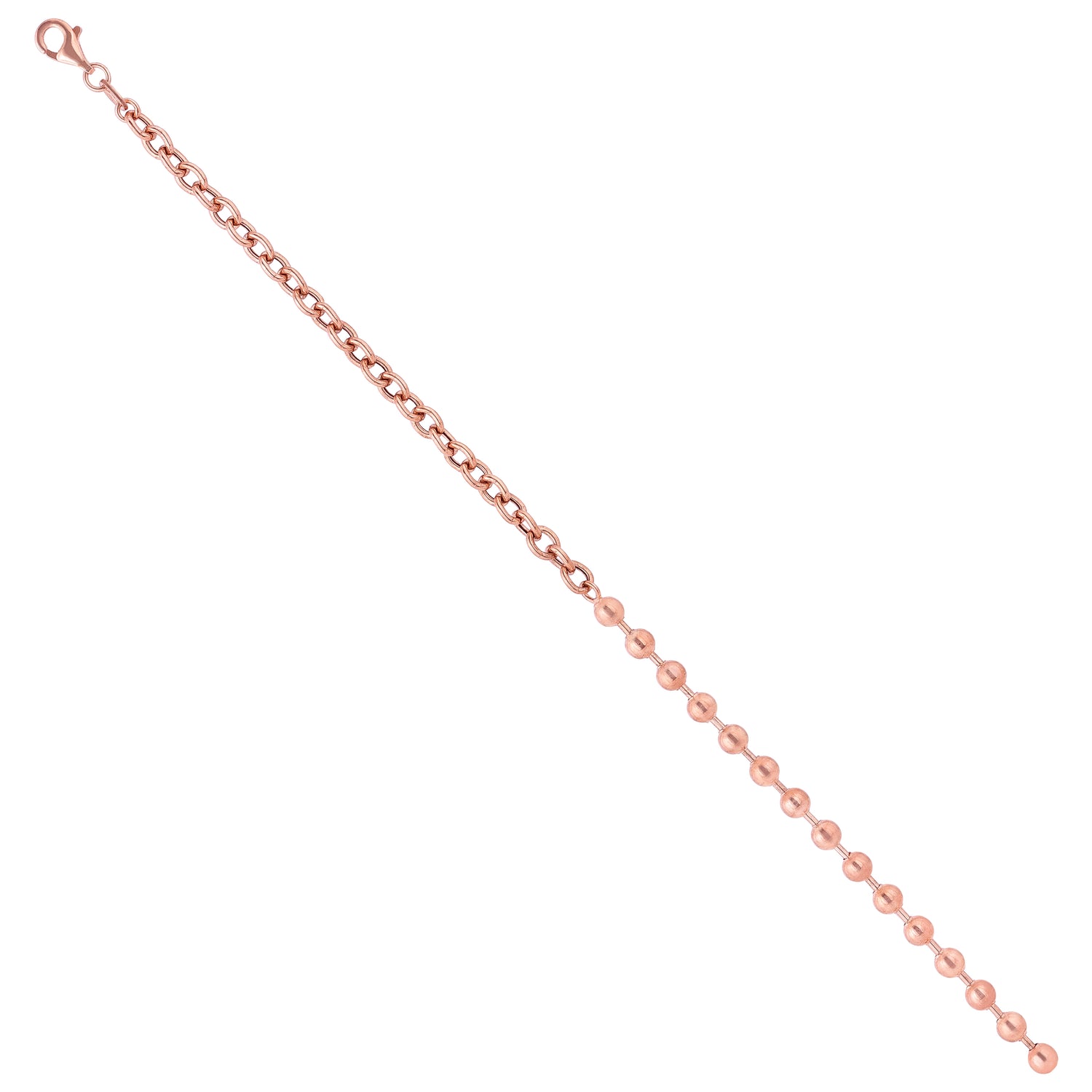 Rose Gold Bubble Link Elegance 925 Sterling Silver Bracelet for women