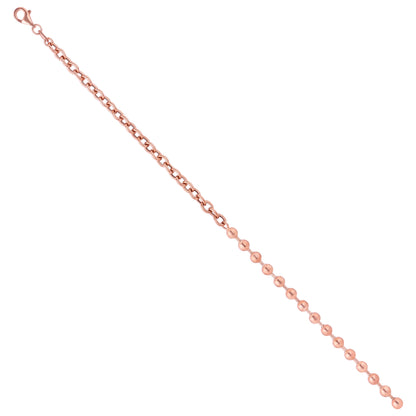 Rose Gold Bubble Link Elegance 925 Sterling Silver Bracelet for women