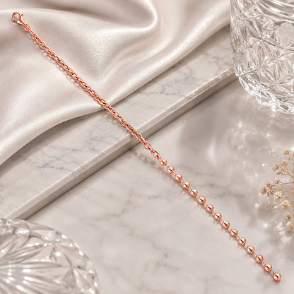 Rose Gold Bubble Link Elegance 925 Sterling Silver Bracelet for women