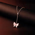 Rose Gold Butterfly Lariat Silver Pendant