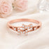 Rose Gold CZ Statement 925 Sterling Silver Two Layer Ring for Women