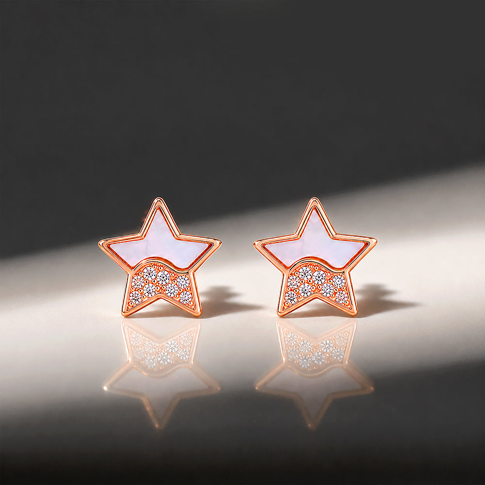 Rose Gold Celestial 925 Sterling Silver Earrings for Women