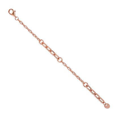 Rose Gold Chain Link 925 Sterling Silver Bracelet for Women