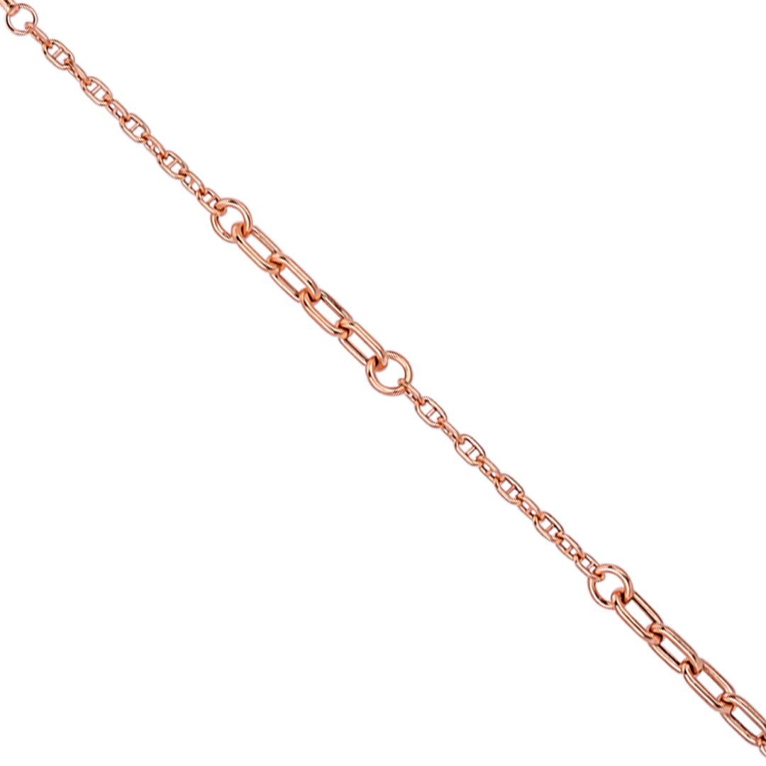 Rose Gold Chain Link 925 Sterling Silver Bracelet for Women