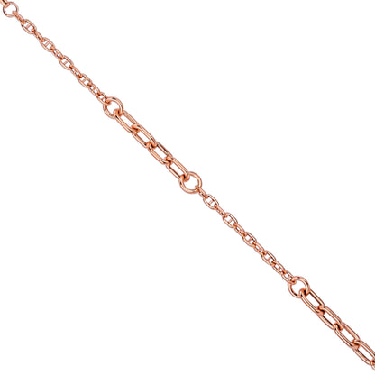 Rose Gold Chain Link 925 Sterling Silver Bracelet for Women