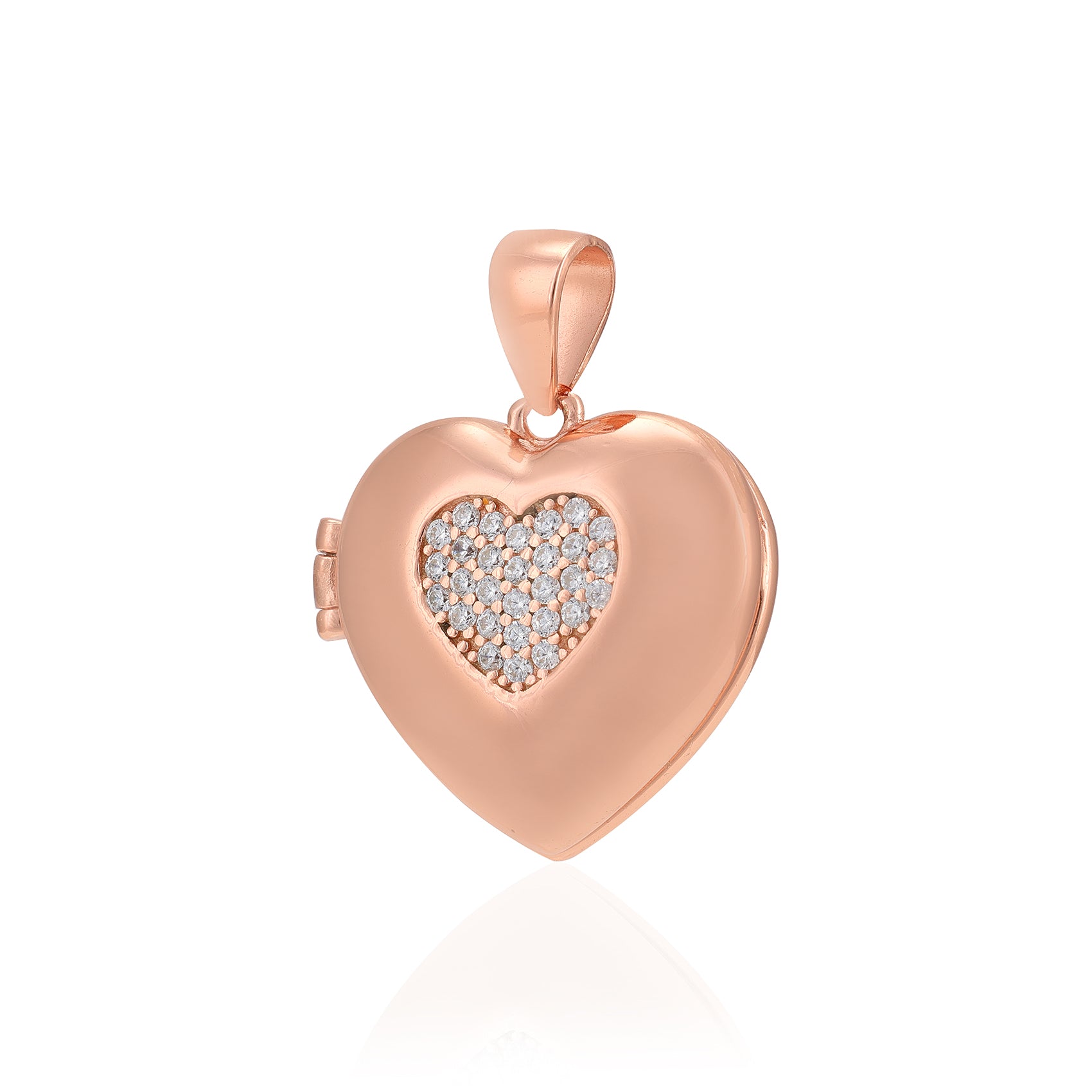 Rose Gold Plated 925 Delicate Stone Locket Pendants 
