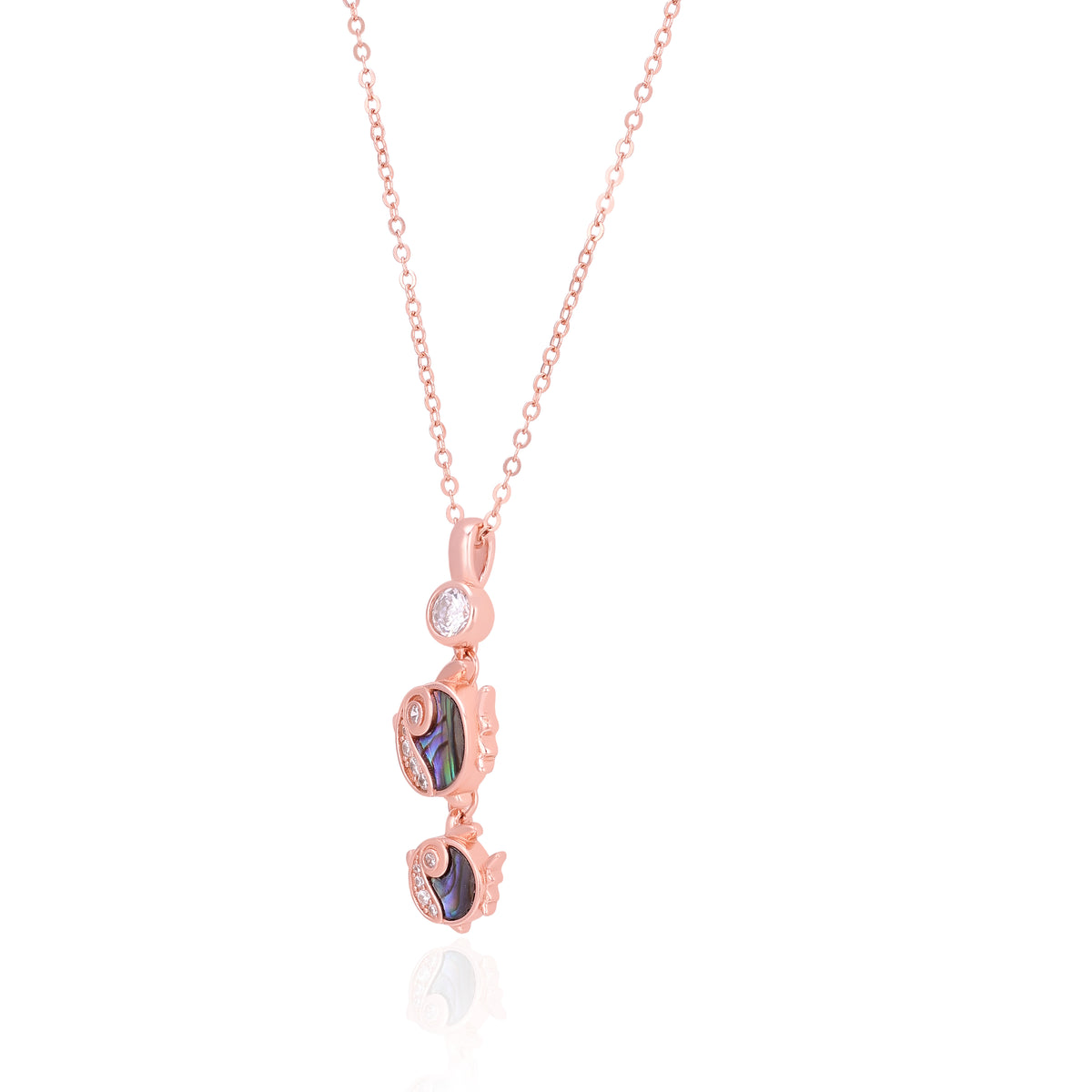 Rose Gold Double Fish Silver Pendant
