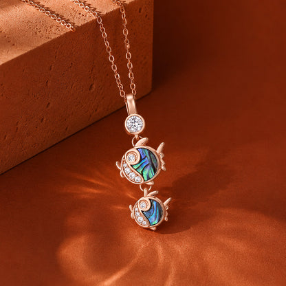 Rose Gold Double Fish Silver Pendant