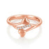 Rose Gold Double Heart Bypass Silver Ring