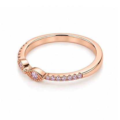 Rose Gold Dual Evil Eye Silver Ring