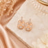 Rose Gold Floral Halo Silver Drop Earrings