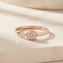 Rose Gold Hexa Sparkle 925 Sterling Silver Ring for Women